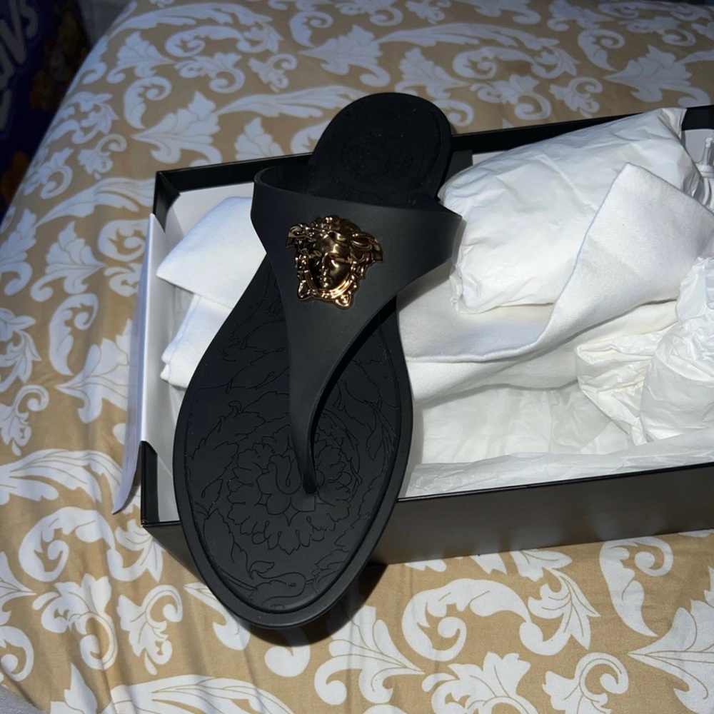 Authentic Versace sandal authentication card included
